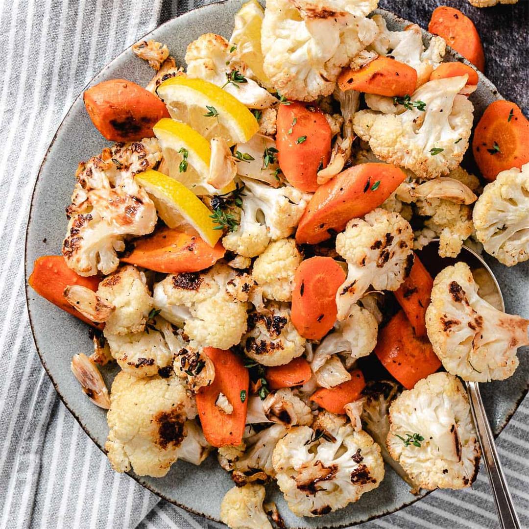 Oven Roasted Cauliflower and Carrots