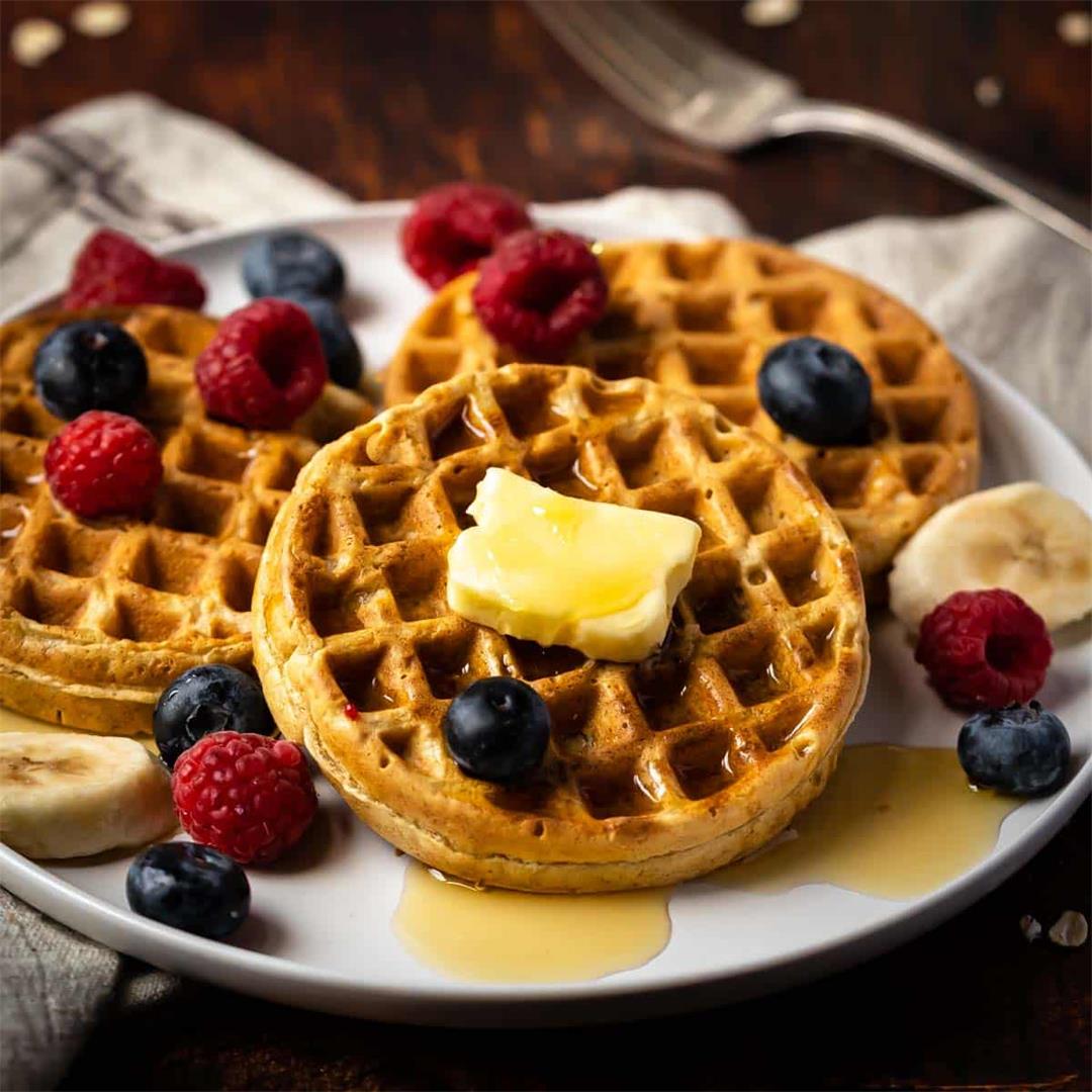 Gluten-Free Oat Flour Waffles- Breakfast Recipes