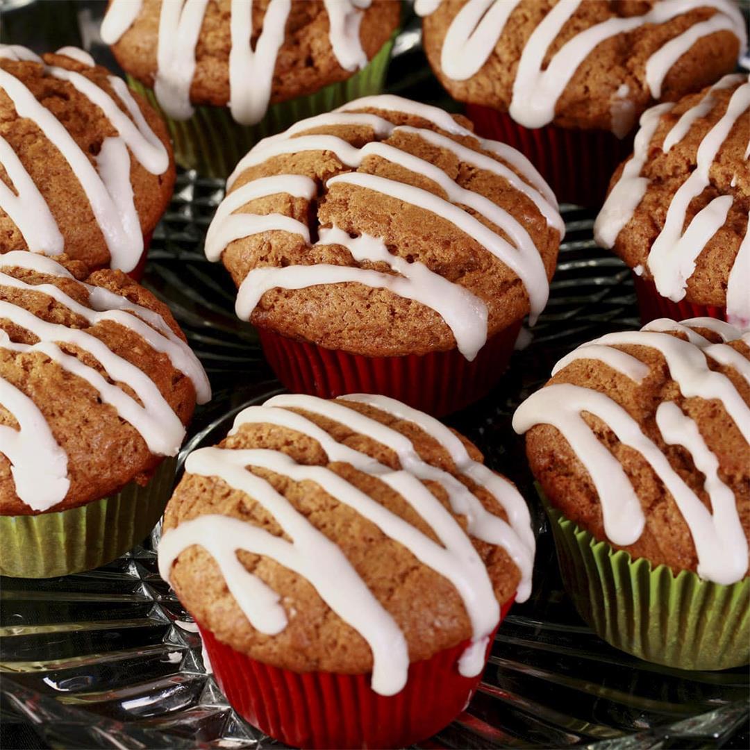 Glazed Gingerbread Muffins Recipe