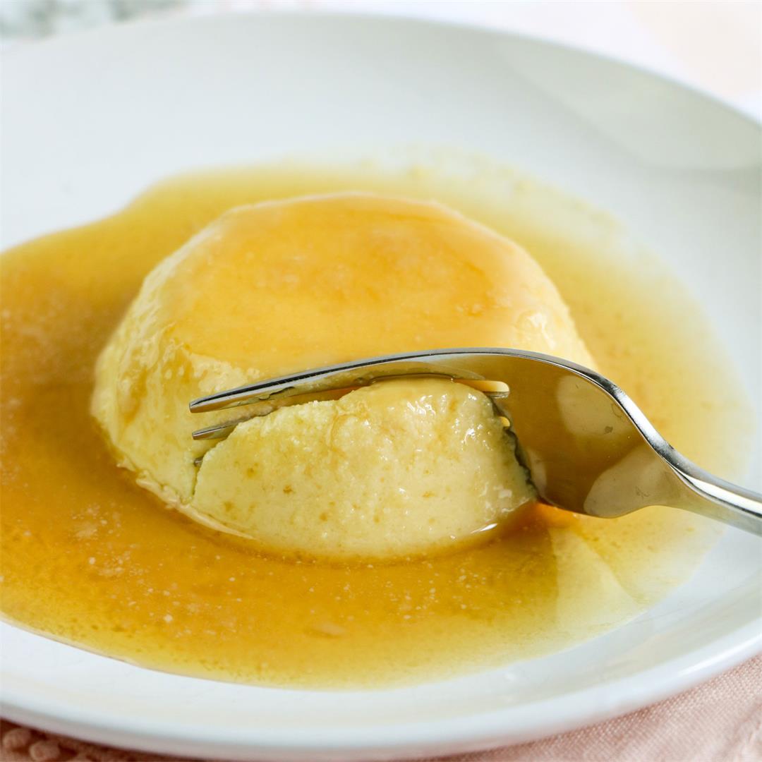 Ricotta Flan With Maple Syrup