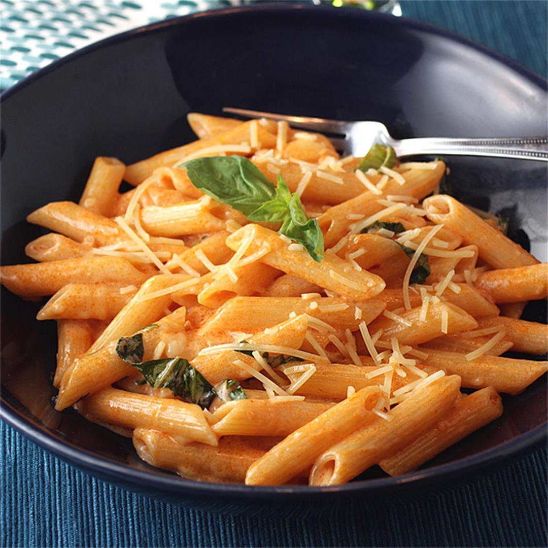 Penne with vodka sauce and Thai chile