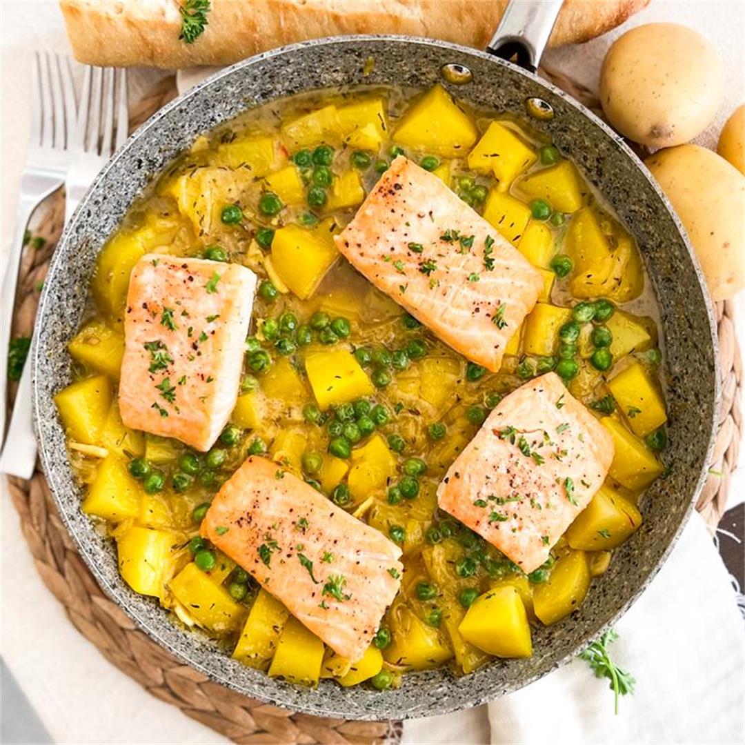 Spanish Salmon & Potatoes | Quick & Easy ONE-PAN Recipe