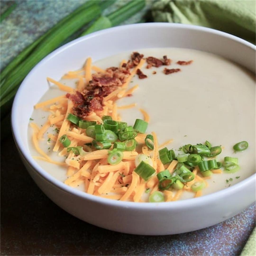 CrockPot Loaded Baked Potato Soup with Shallots and White Wine