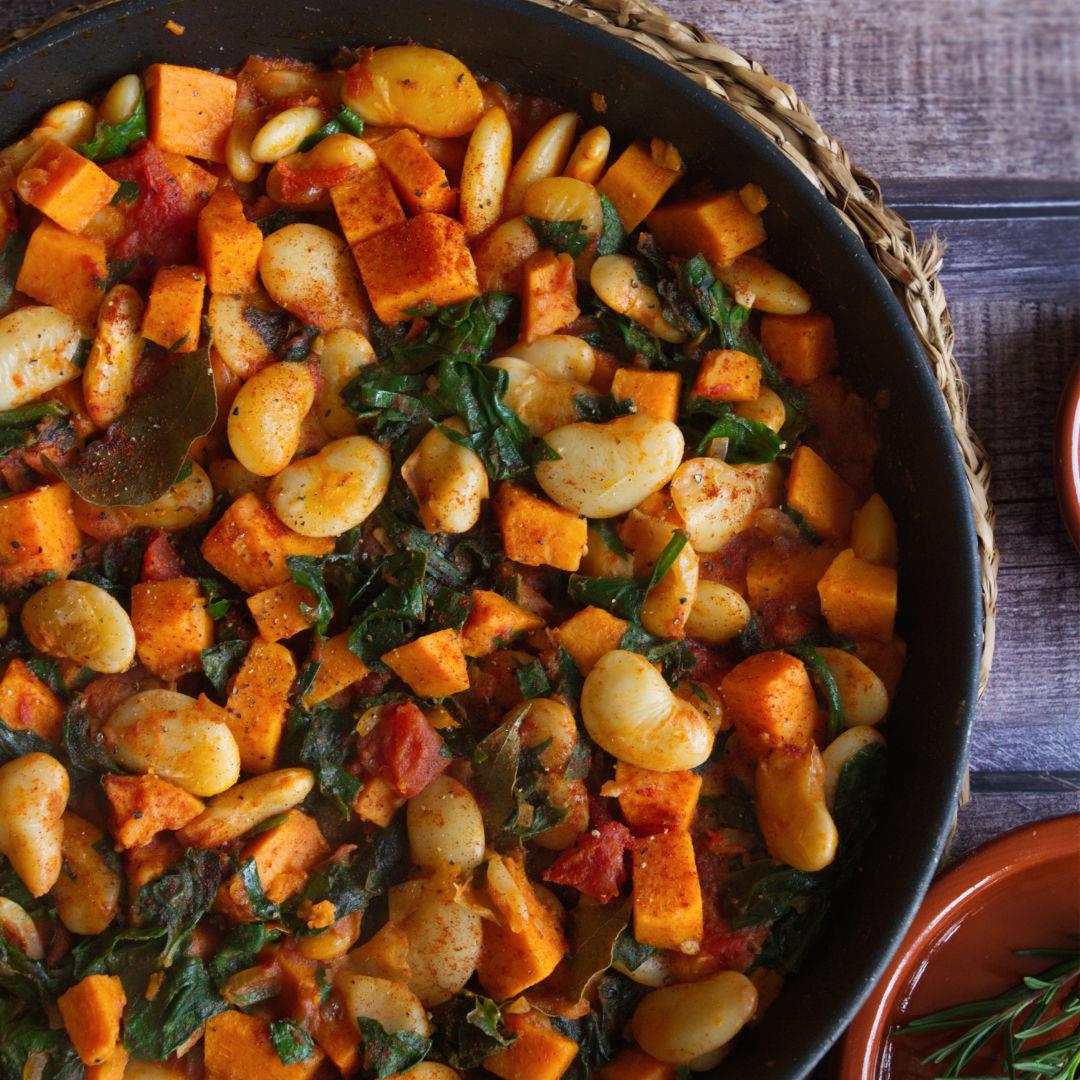 Smoky Butter Bean Stew with Sweet Potato and Kale