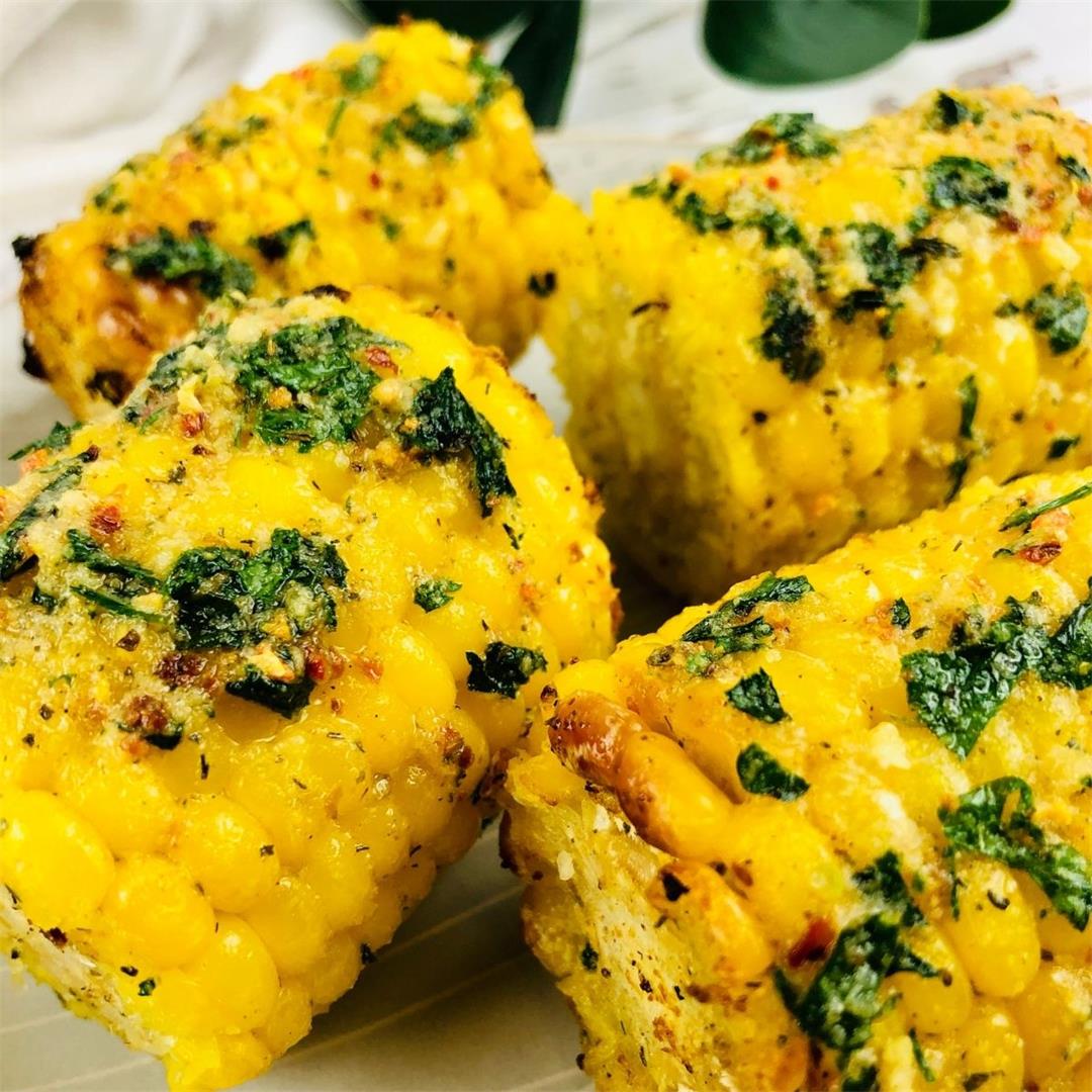 Air Fryer Corn on the Cob with Herb Butter