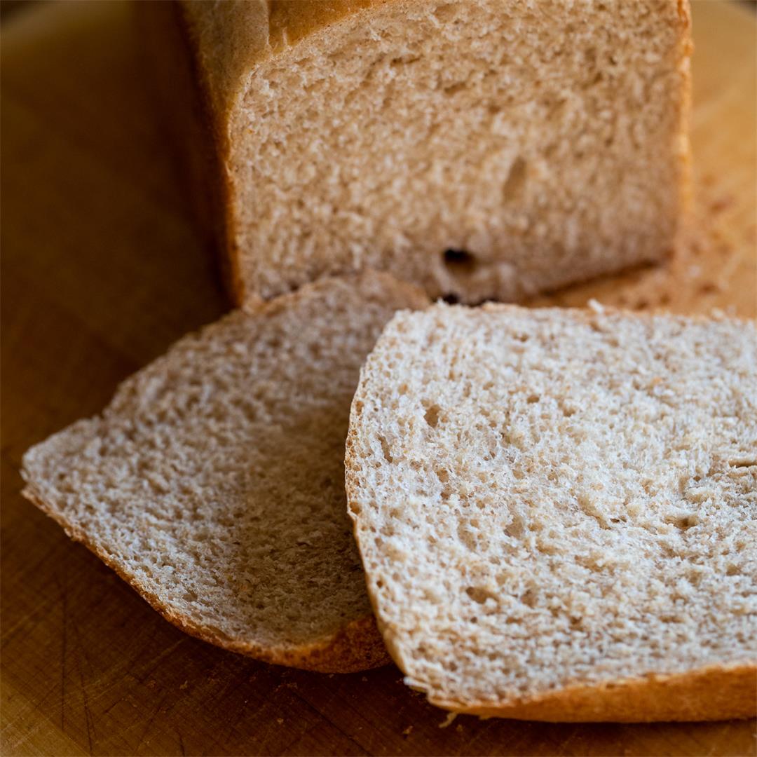 Bread Machine Buttermilk Whole Wheat Sandwich Bread