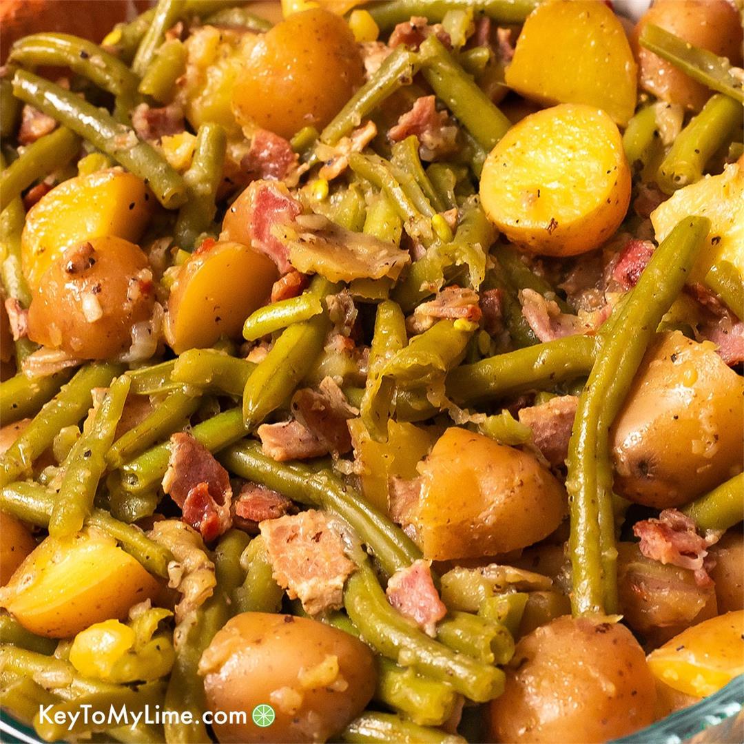 BEST Green Beans and Potatoes {Southern Style with VIDEO}