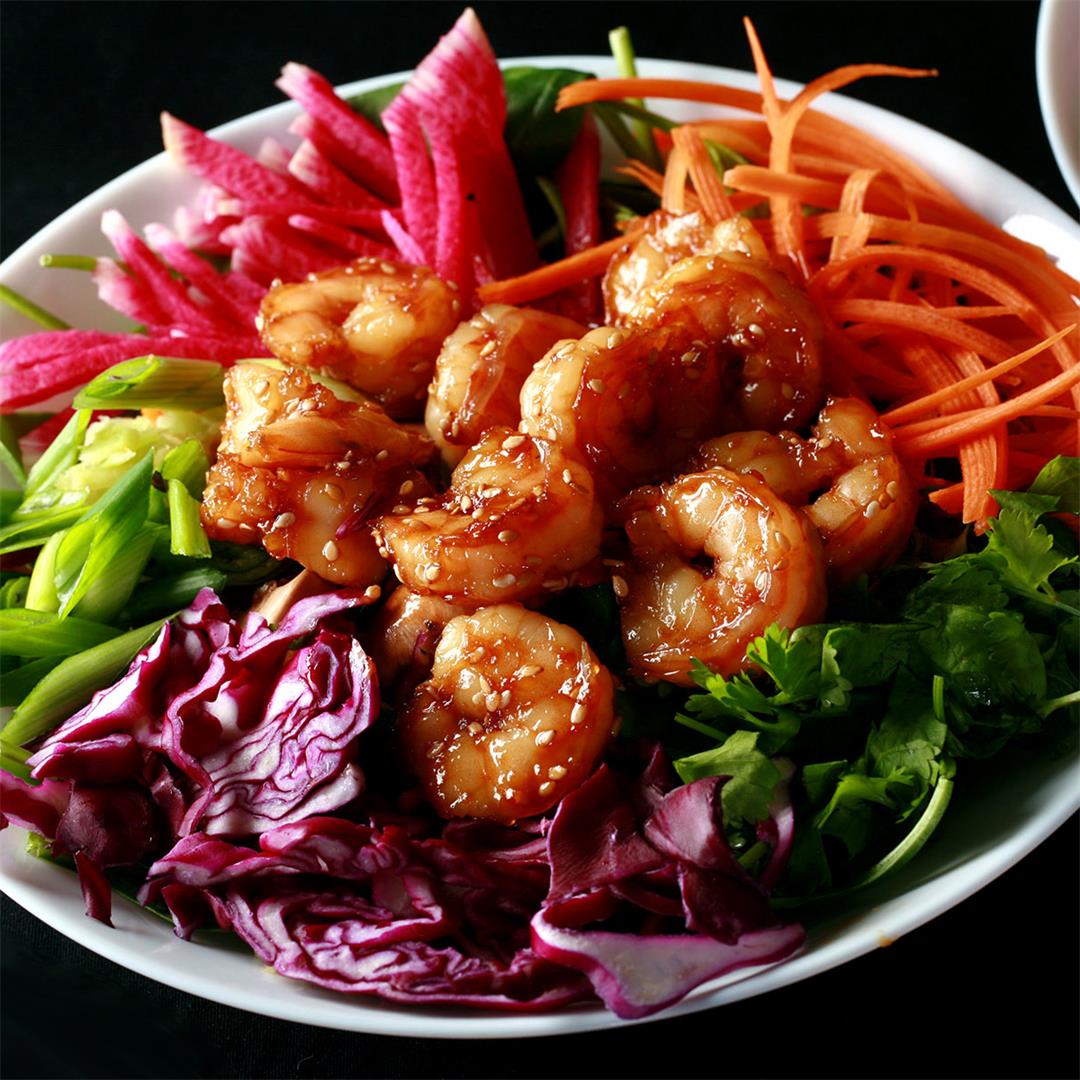 Honey Ginger Shrimp Salad