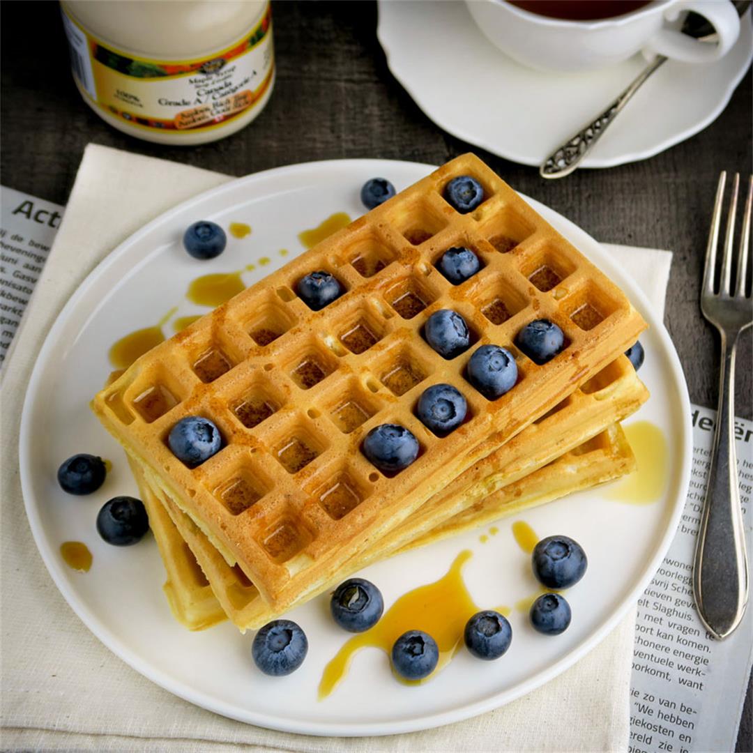 Waffles: crispy on the outside and fluffy on the inside!