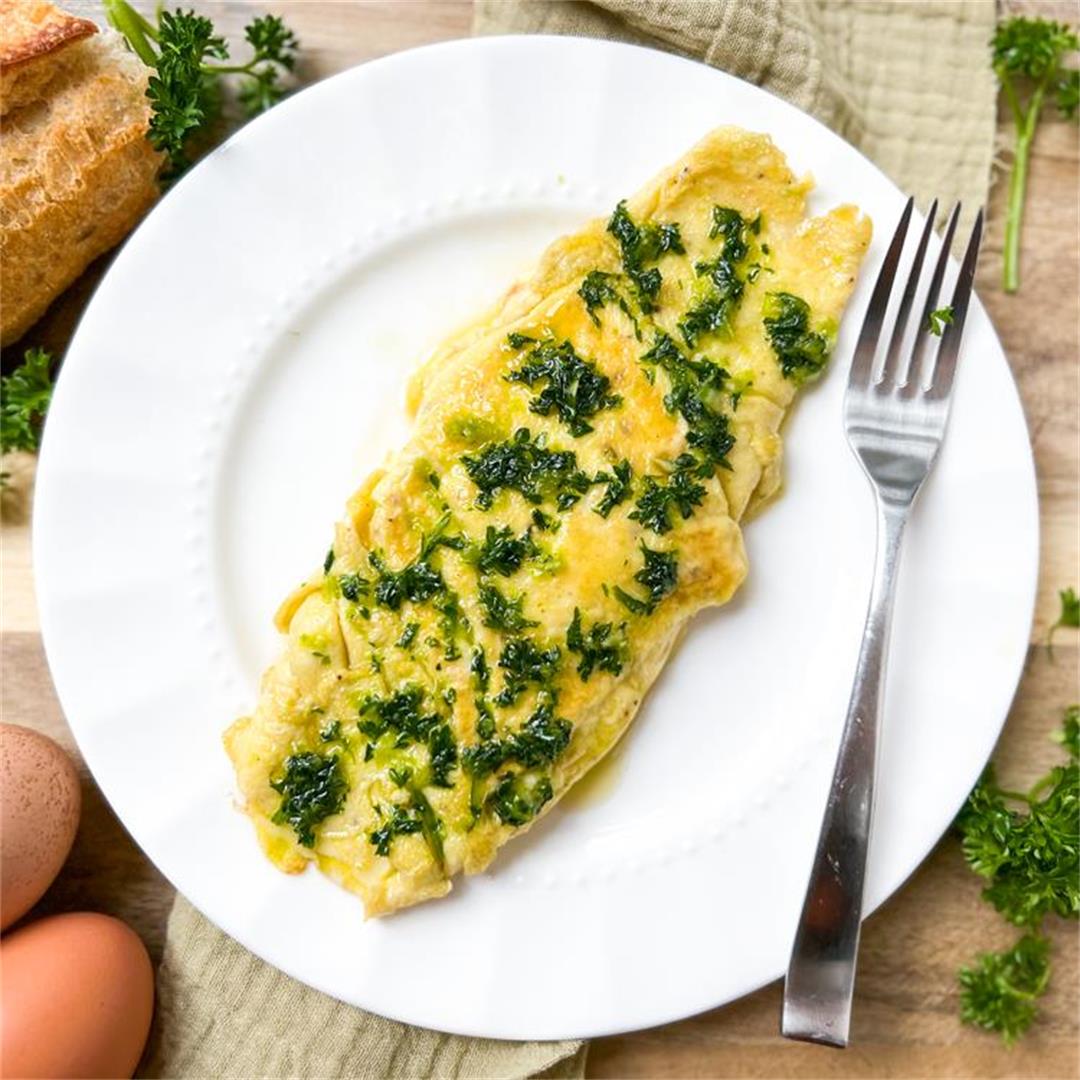 The BEST Cheesy Garlic Omelette EVER | Easy 5 Minute Breakfast