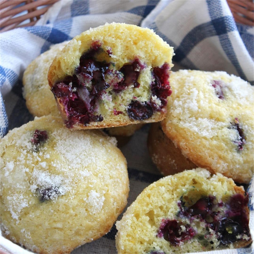 Outstanding Blueberry Muffins with Crunchy Lemon Topping!