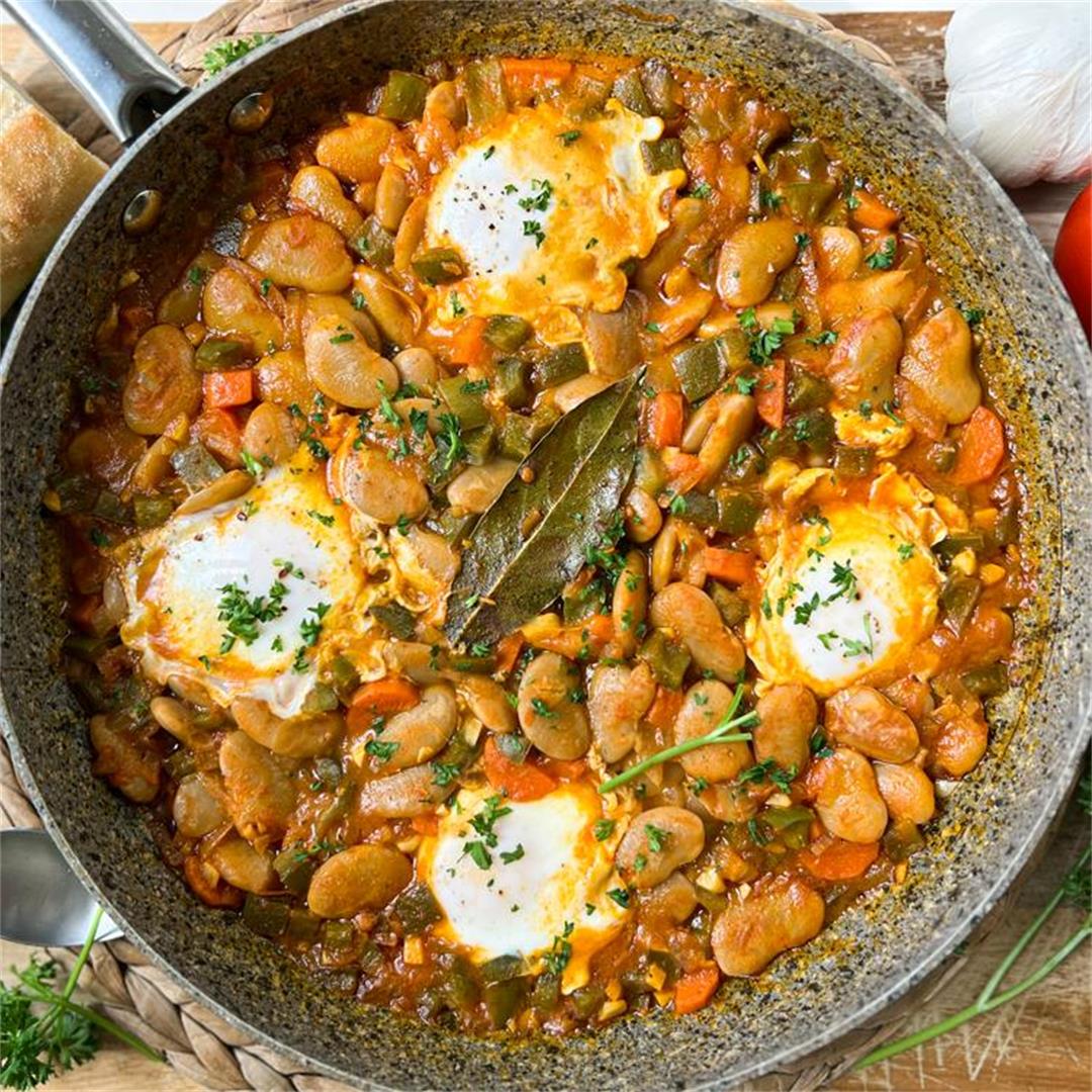 Spanish Butter Beans with Eggs | Hearty One-Pan Recipe