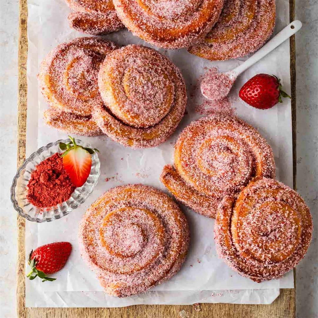 Strawberry Donut Rolls Recipe