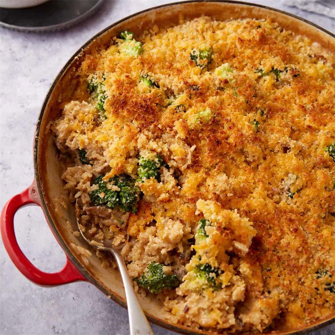 Creamy Broccoli Rice Casserole without Canned Soup