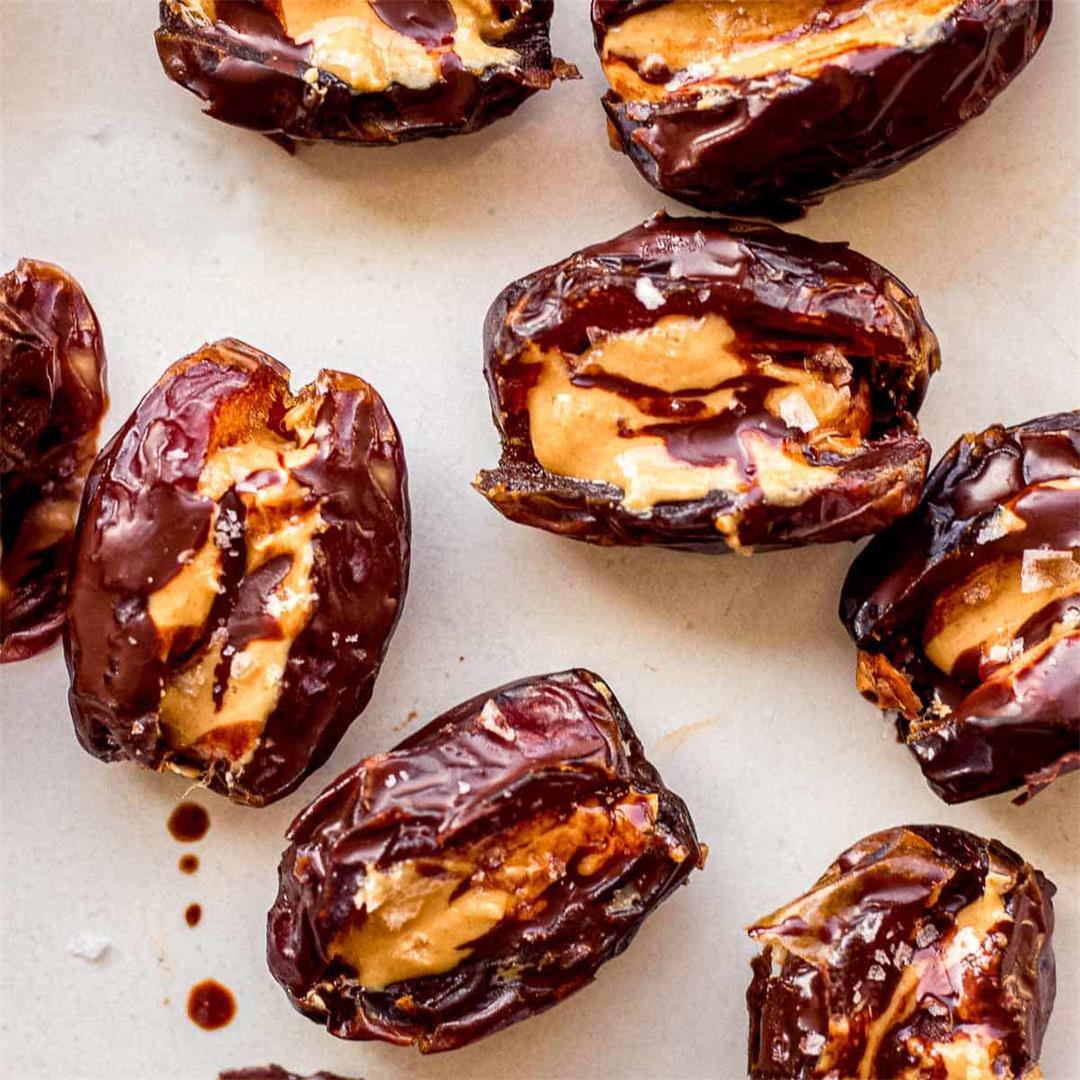 Stuffed Dates with Peanut Butter & Chocolate