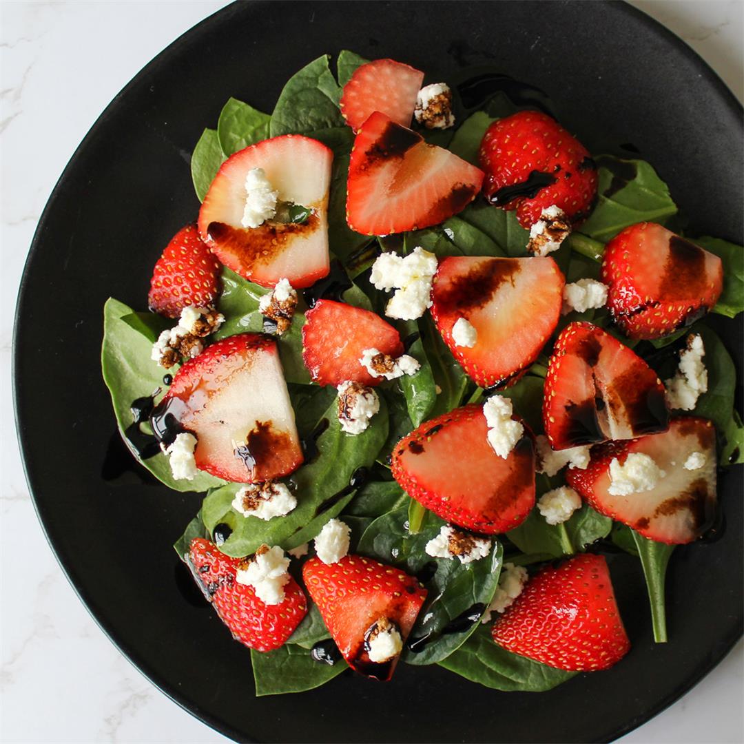 Strawberry Spinach Goat Cheese Salad