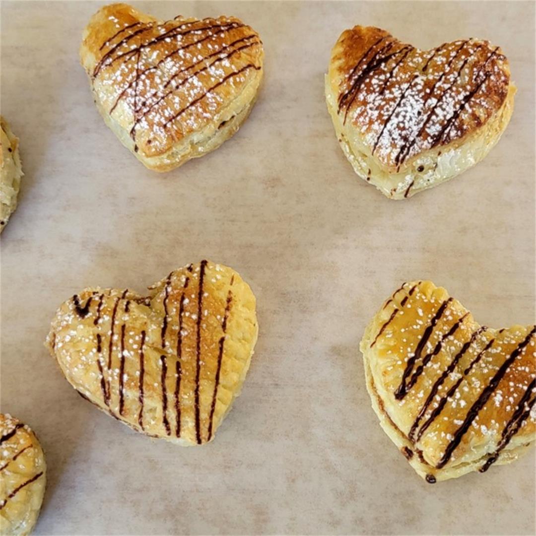 Hazelnut Puff Pastry Hearts