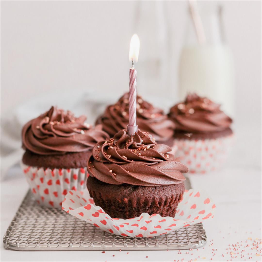 Chocolate birthday cupcakes