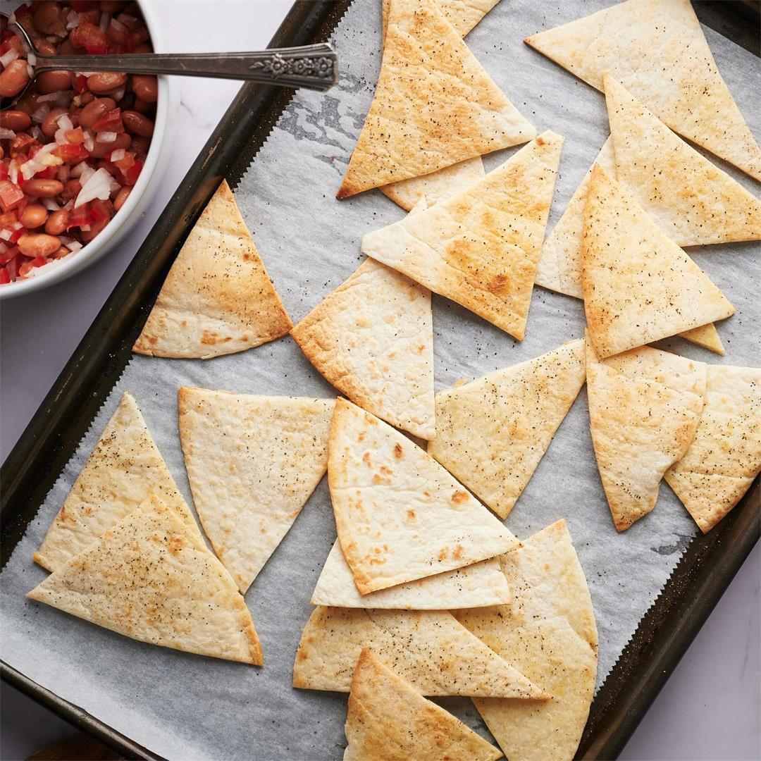 Healthy Flatbread Chips and Salsa