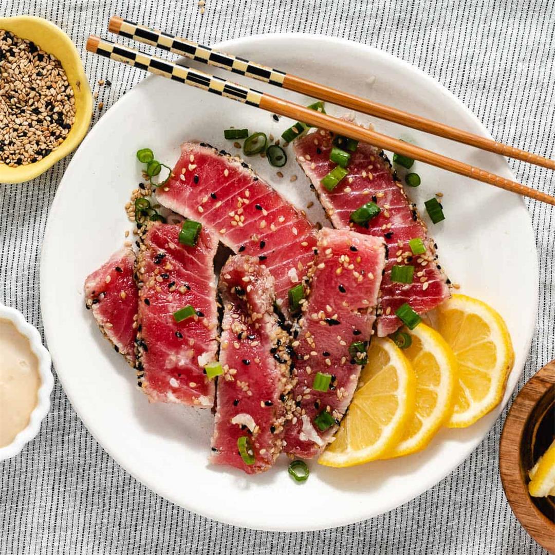 Seared Yellowfin Tuna with Sesame Sauce — Cooking in The Keys