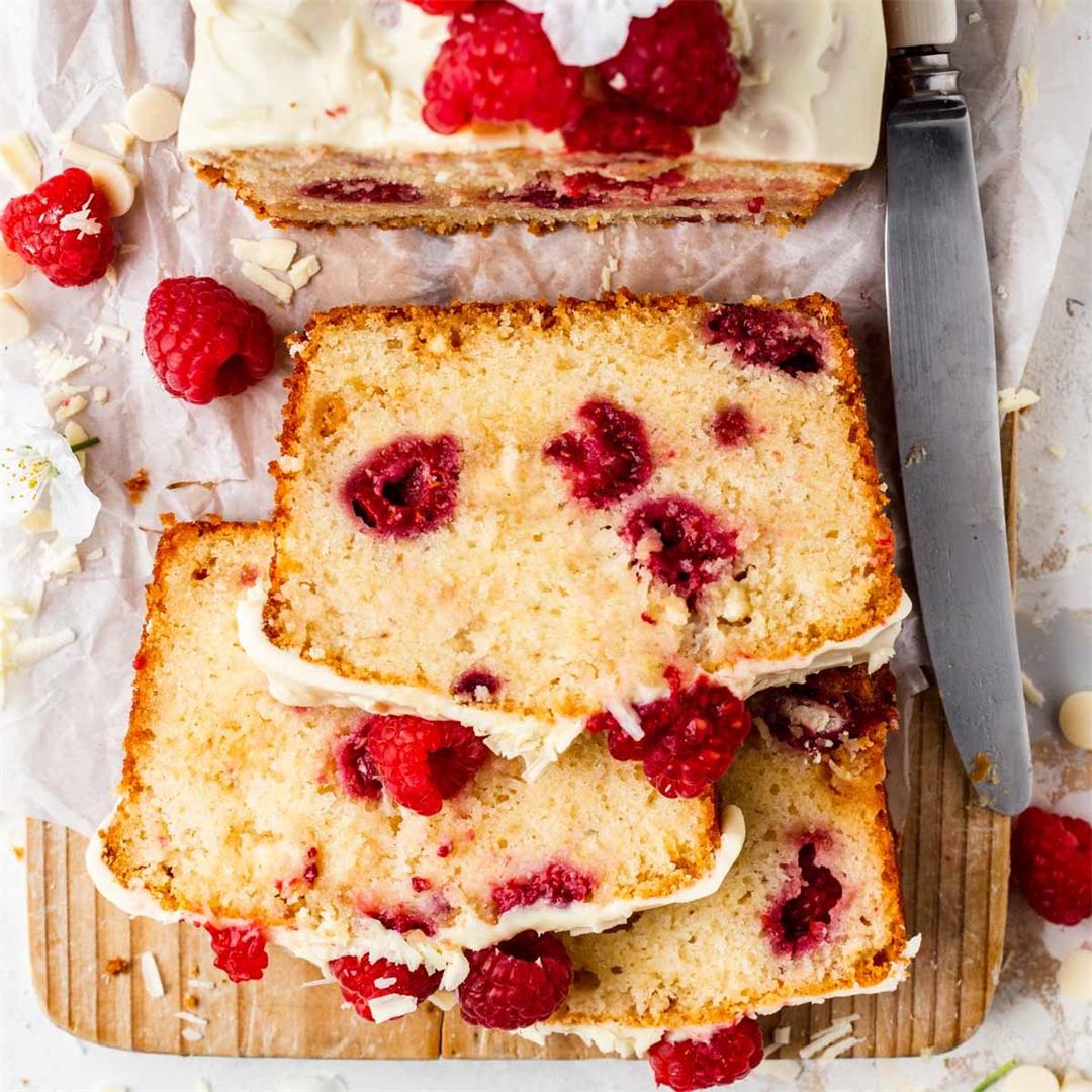 Raspberry and White Chocolate Loaf Cake