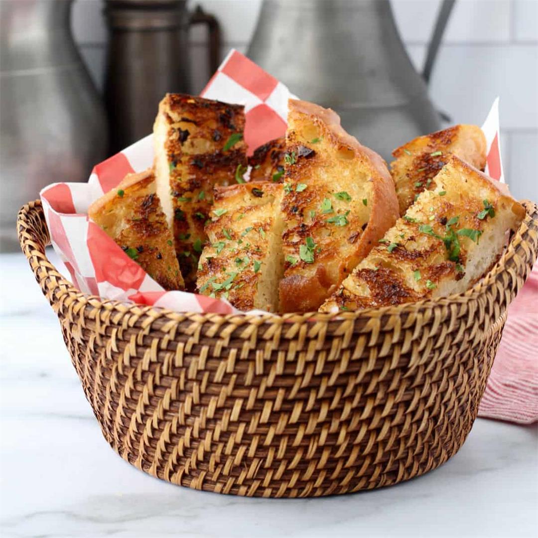 Homemade Ciabatta Grilled Garlic Bread