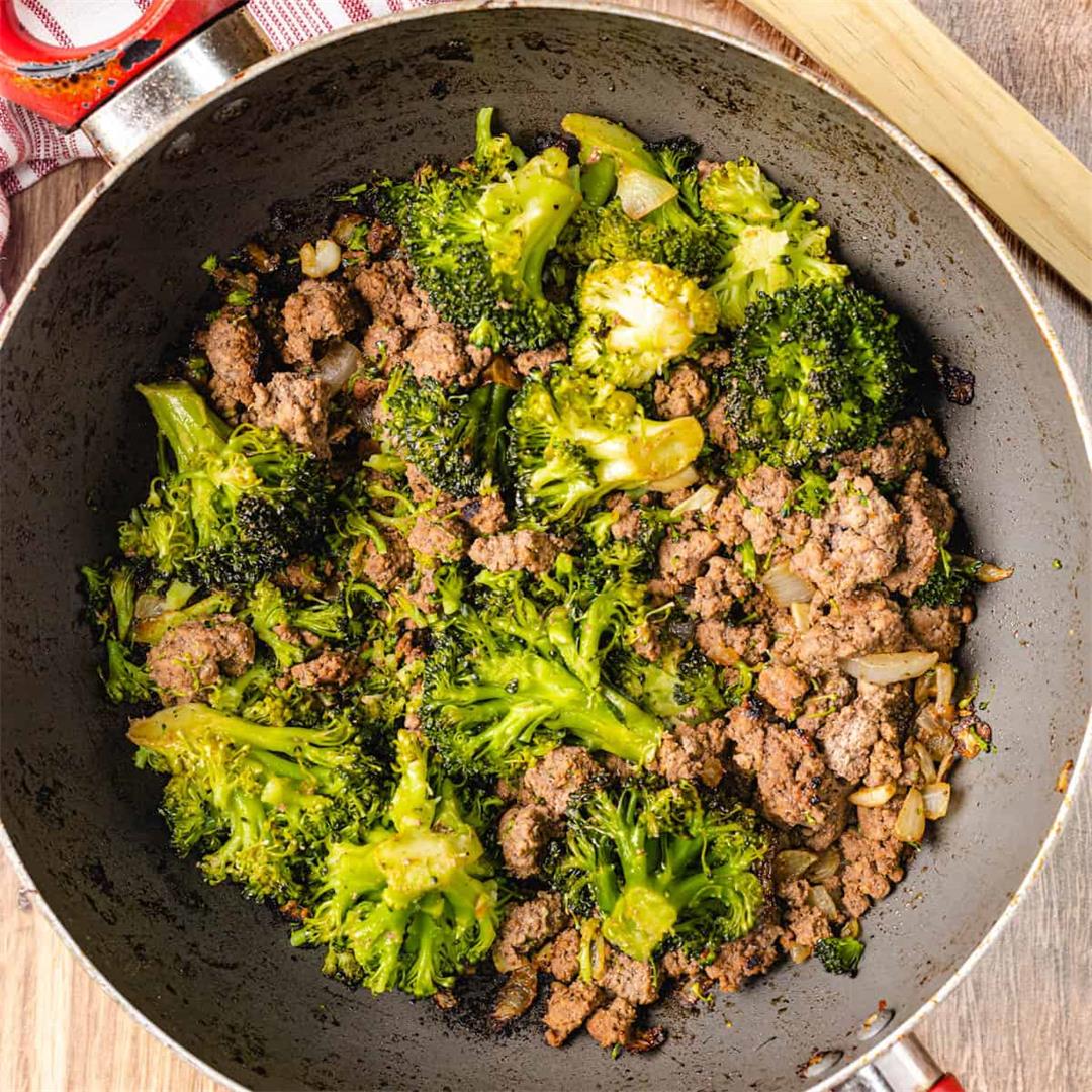 Keto Ground Beef and Broccoli