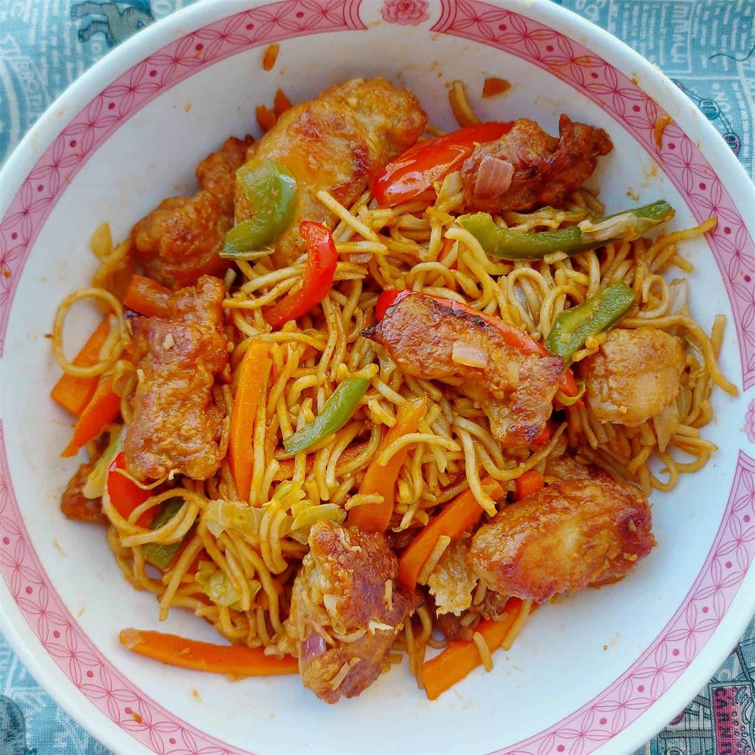 Chicken Manchurian Noodles Recipe