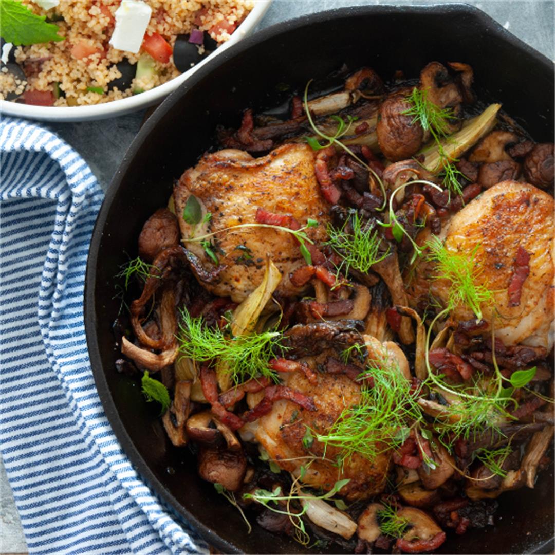 Chicken thigh with mushroom and fennel – Food what we love