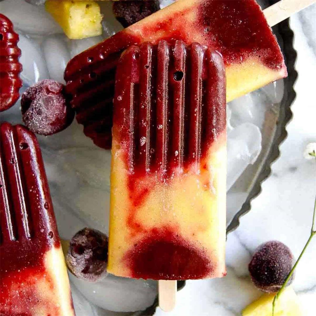 Homemade Cherry Pineapple Popsicles (Low Sugar)
