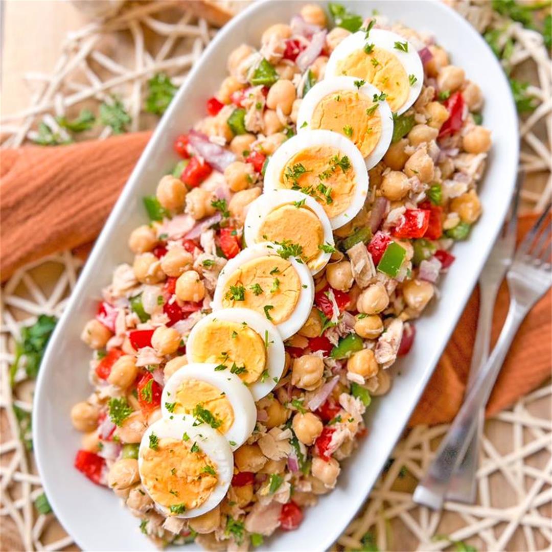 Chickpea Salad with Tuna & Eggs | CLASSIC Recipe from Spain