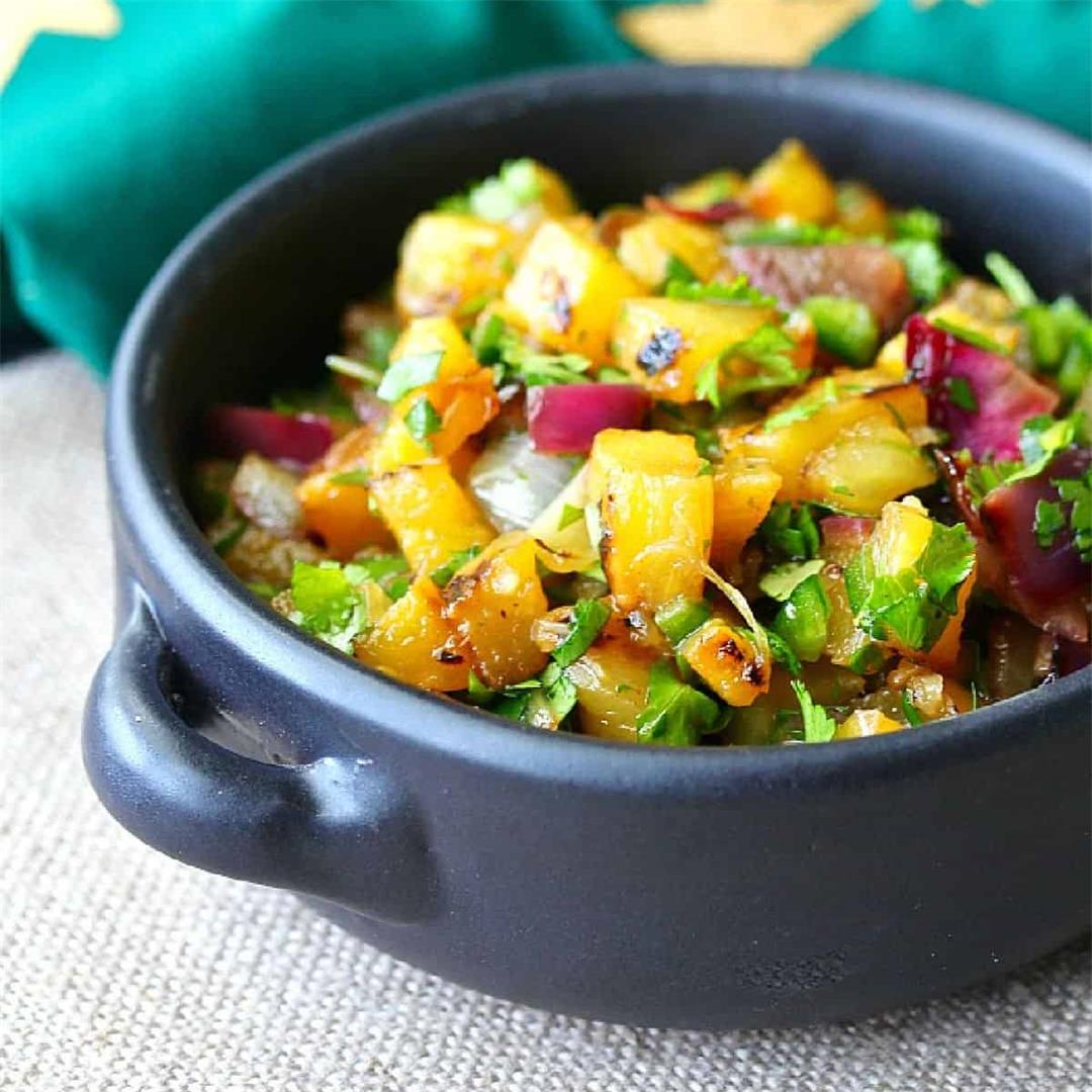 Grilled Pineapple and Red Onion Salsa