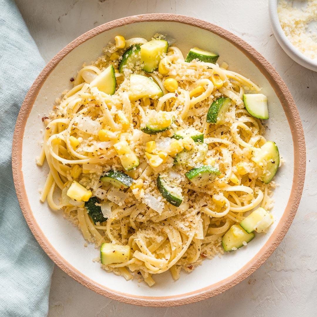 Pasta with Zucchini and Garlicky Breadcrumbs