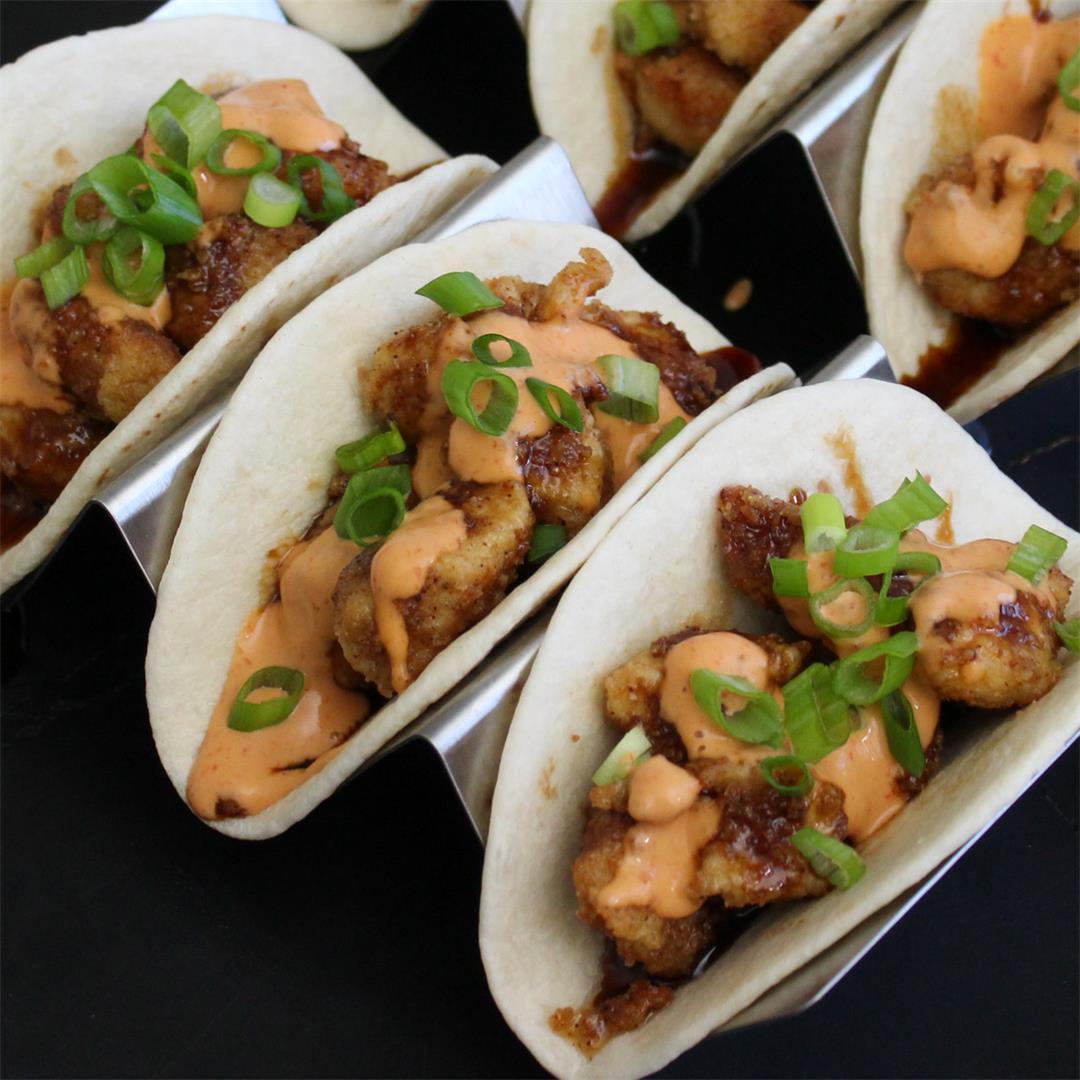 Asian Inspired Fried Chicken Tacos