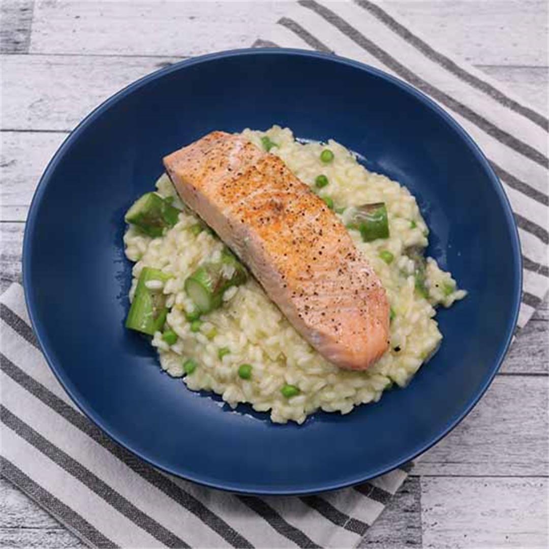 Salmon and Spring Vegetable Risotto