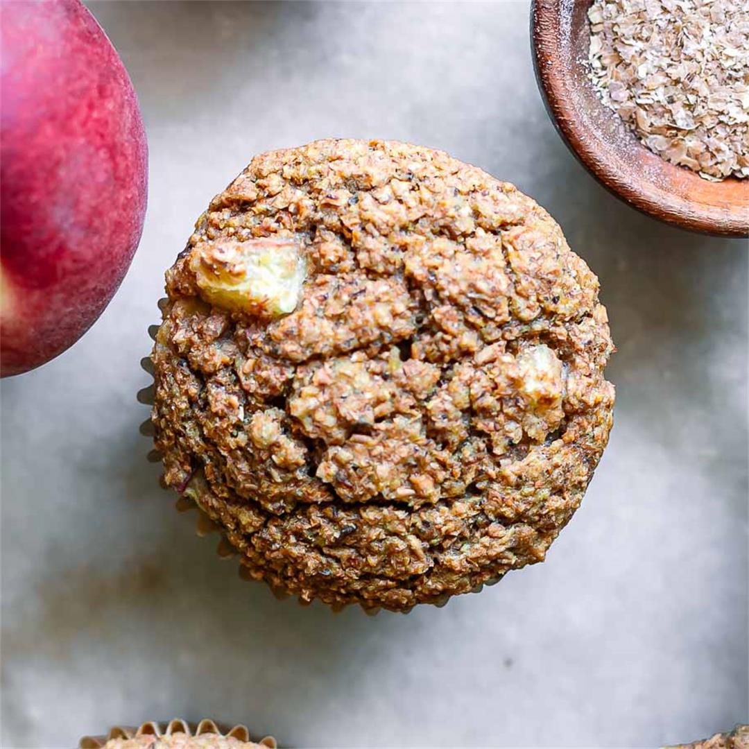 Peach Bran Muffins ⋆ Easy, Tasty & Completely Plant-Based!