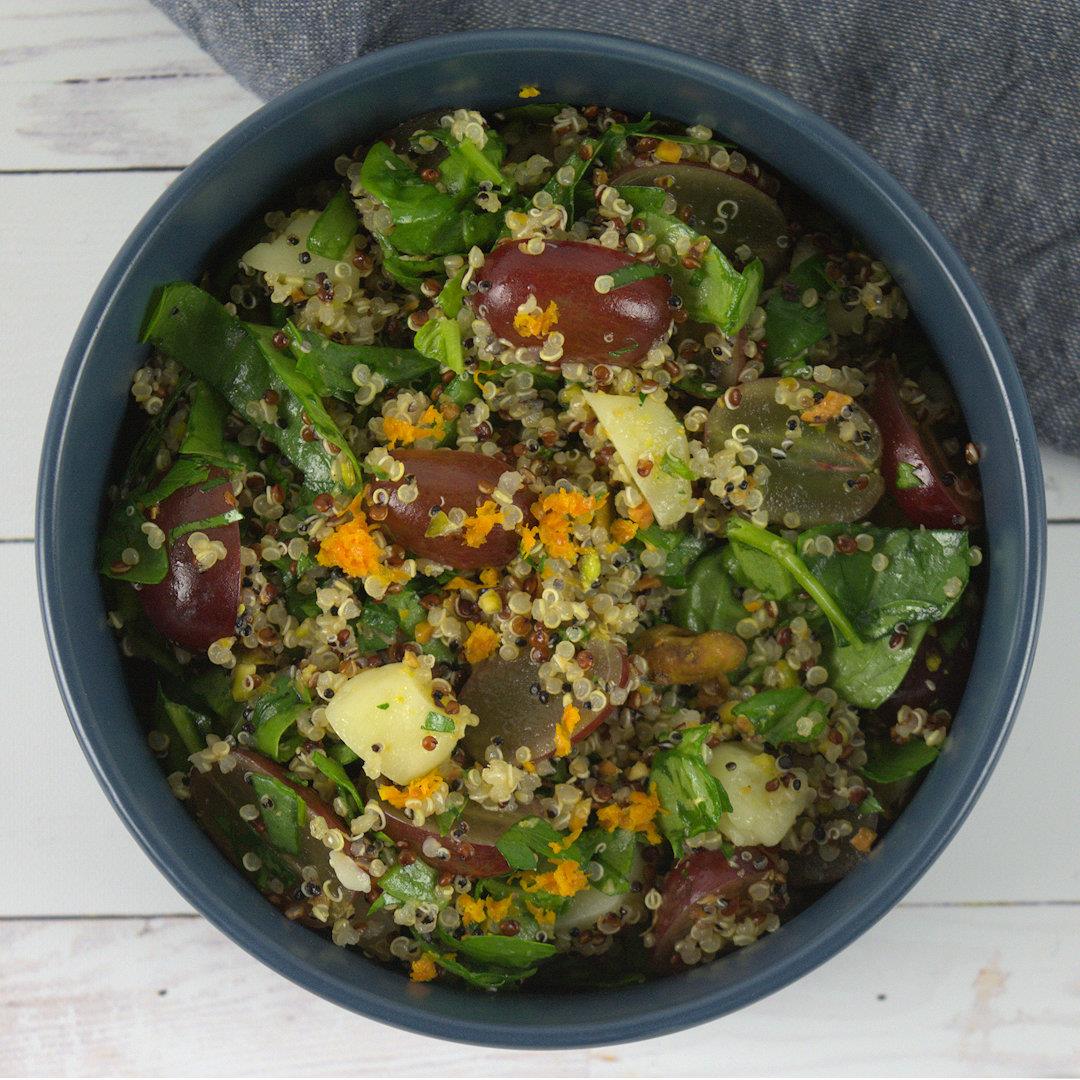 Quinoa Salad with Grapes and Orange Dressing – A Gourmet Food B