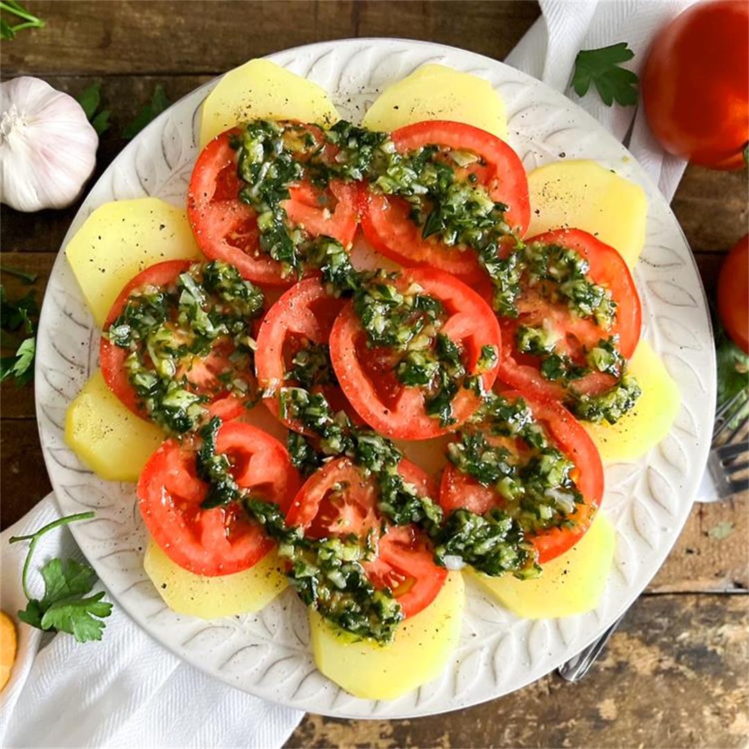 Spanish Potato & Tomato Salad | HEALTHY and Delicious Recipe