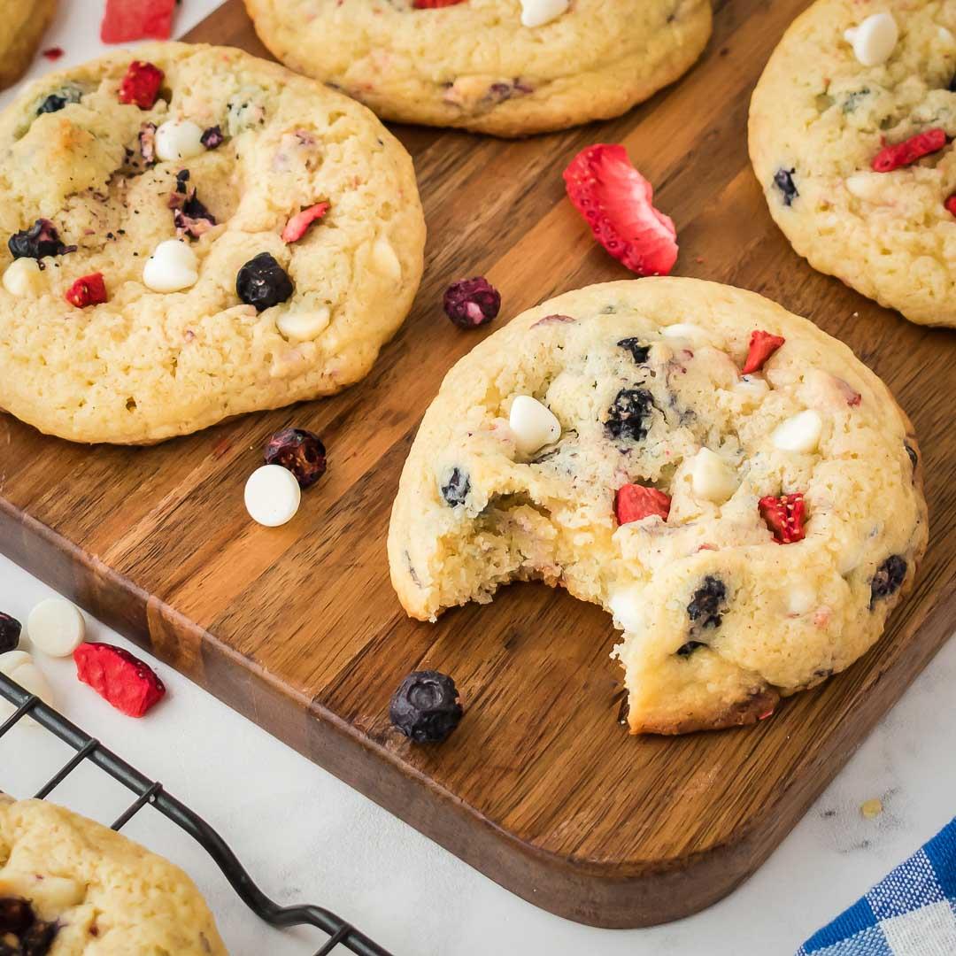 Red, White, and Blue Cream Cheese Cookies