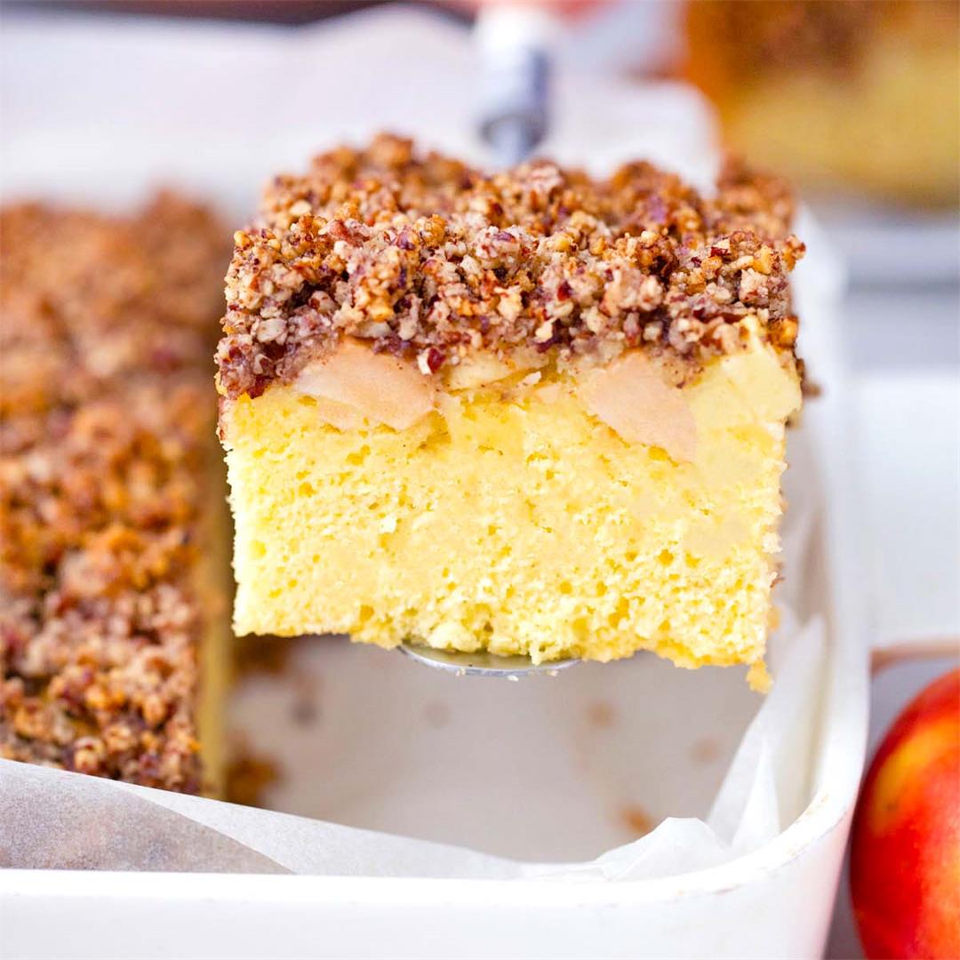 Apple Sheet Cake with Pecan Streusel Topping