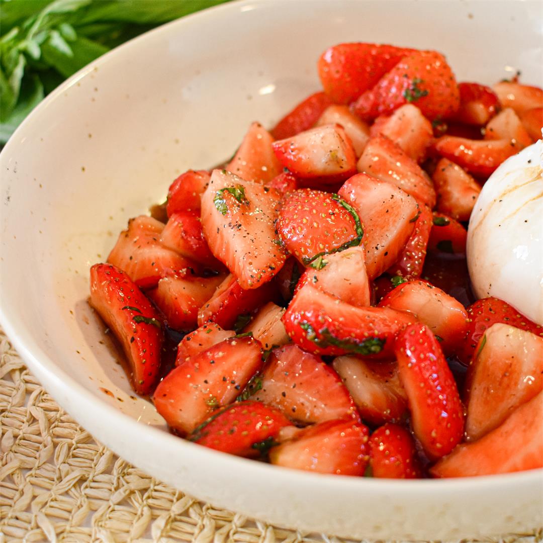 Organic Burrata with Balsamic Strawberries Recipe