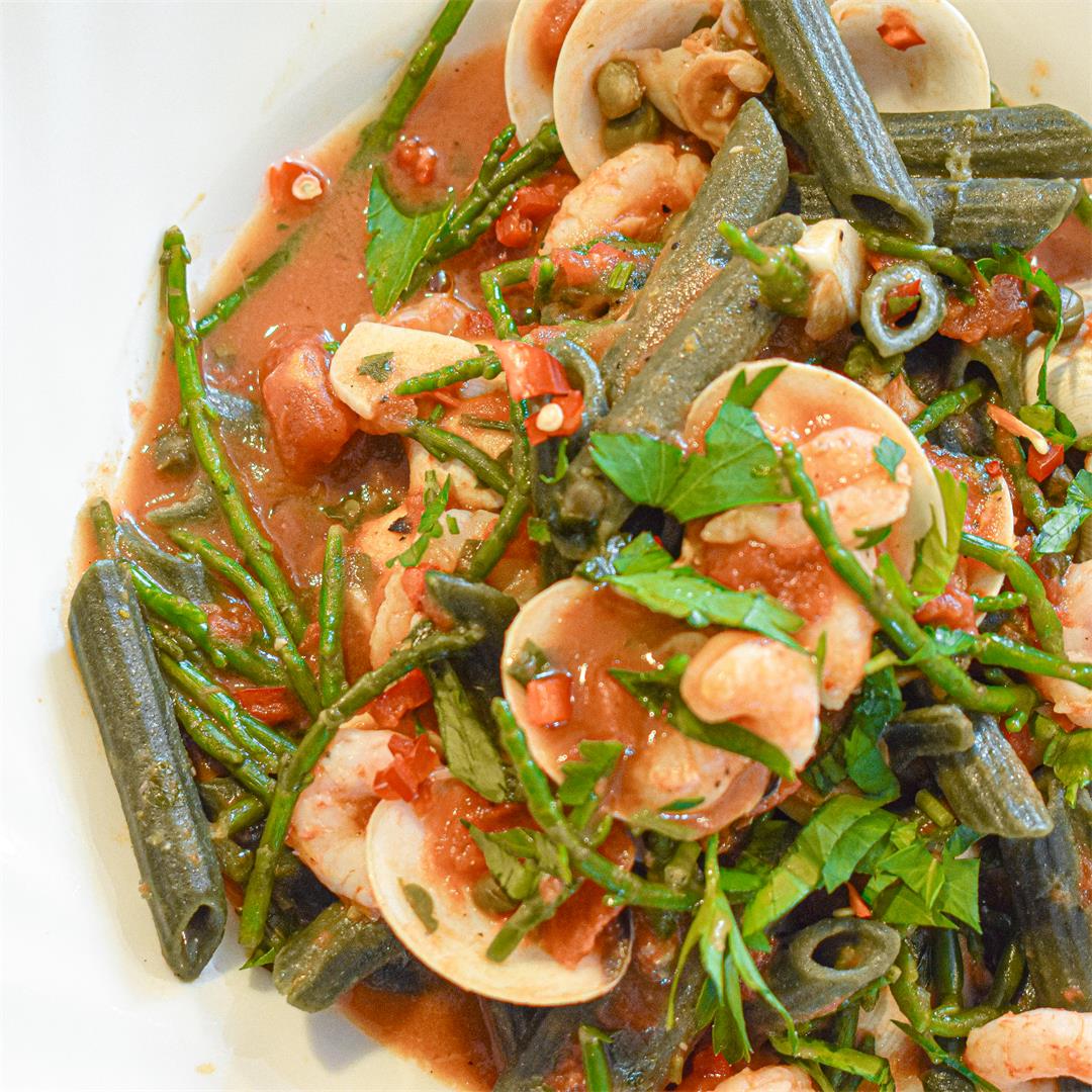 Organic Seafood and Spirulina Pasta Recipe