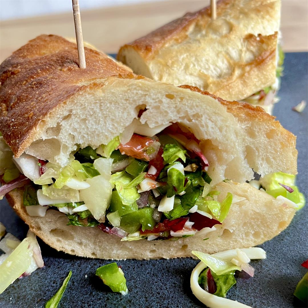 Chopped Italian Veggie Sub Sandwich