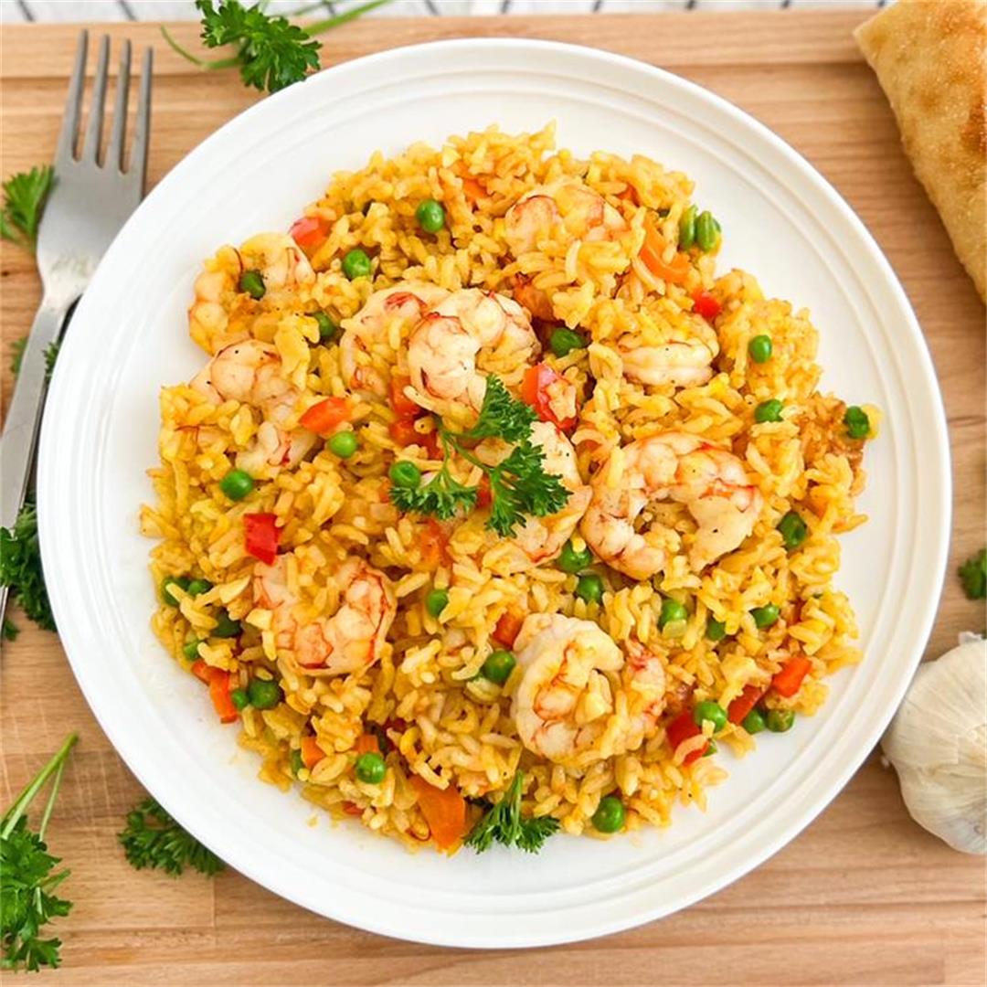 Spanish Shrimp and Rice | Quick & Easy ONE-PAN Recipe