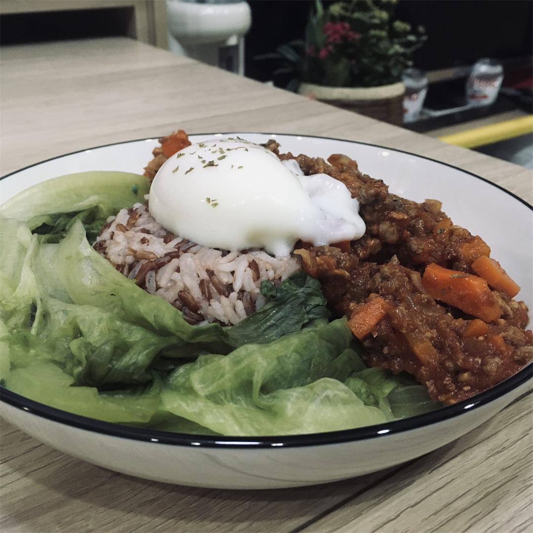 Bolog Bowl – A Fusion Pasta Sauce Rice Bowl