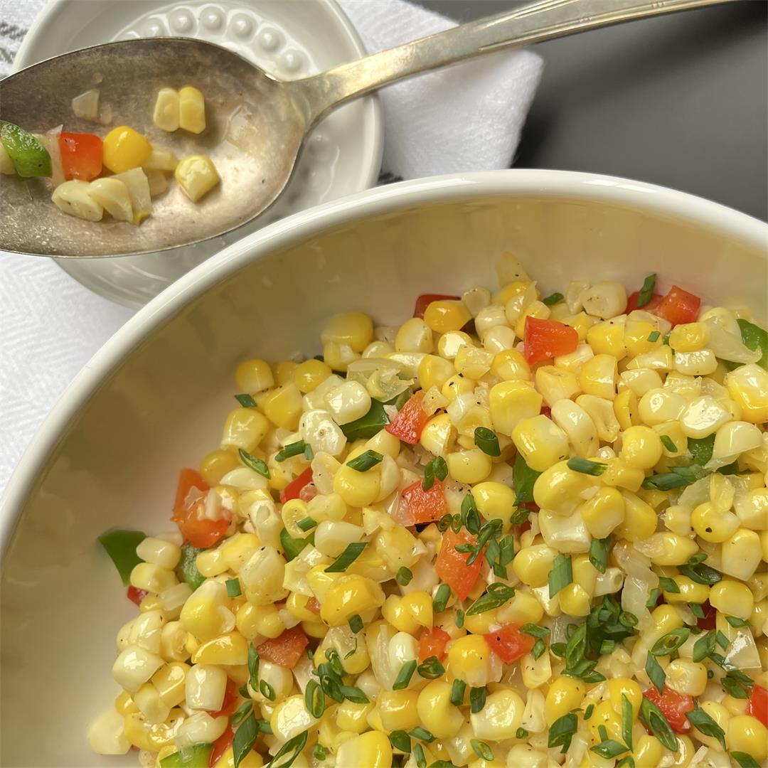 Simple Sautéed Fresh Corn and Peppers