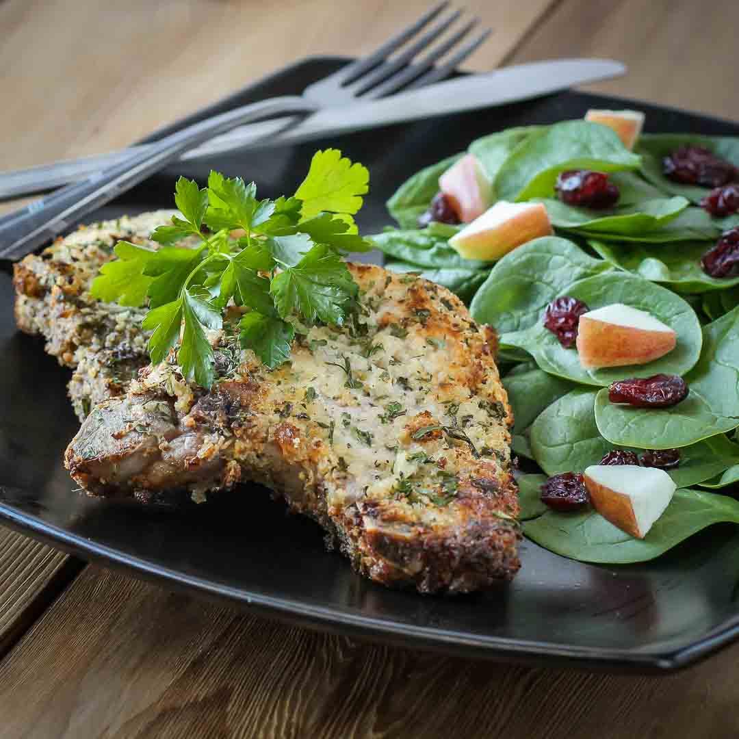 Delicious Blue Cheese Crusted Pork Chops (Bone-In)