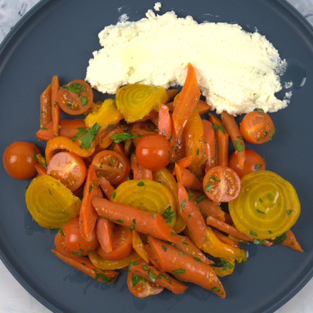 Roasted Vegetable Salad with Feta Cream – A Gourmet Food Blog