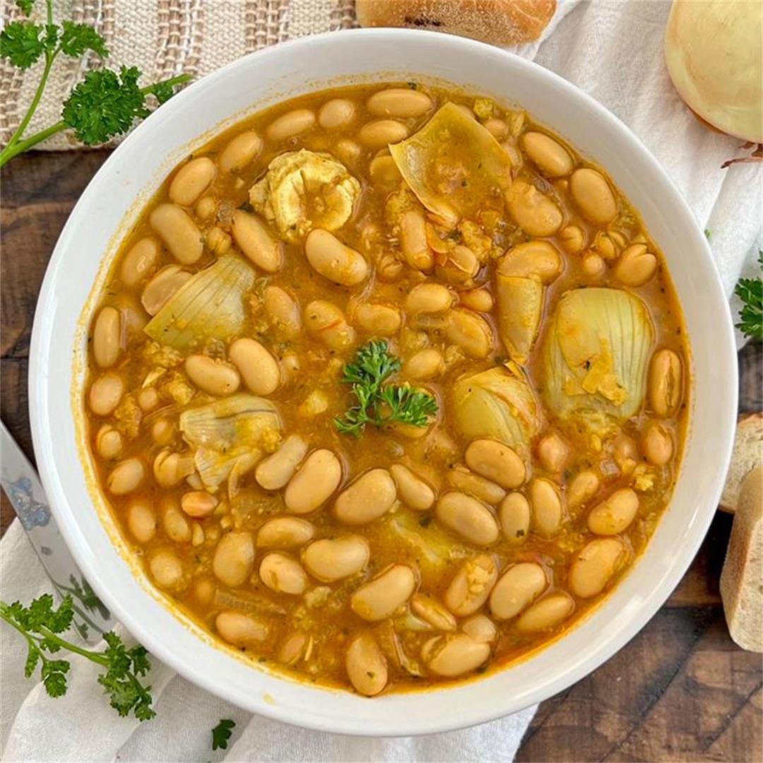 Heart-Warming Spanish Bean and Artichoke Stew