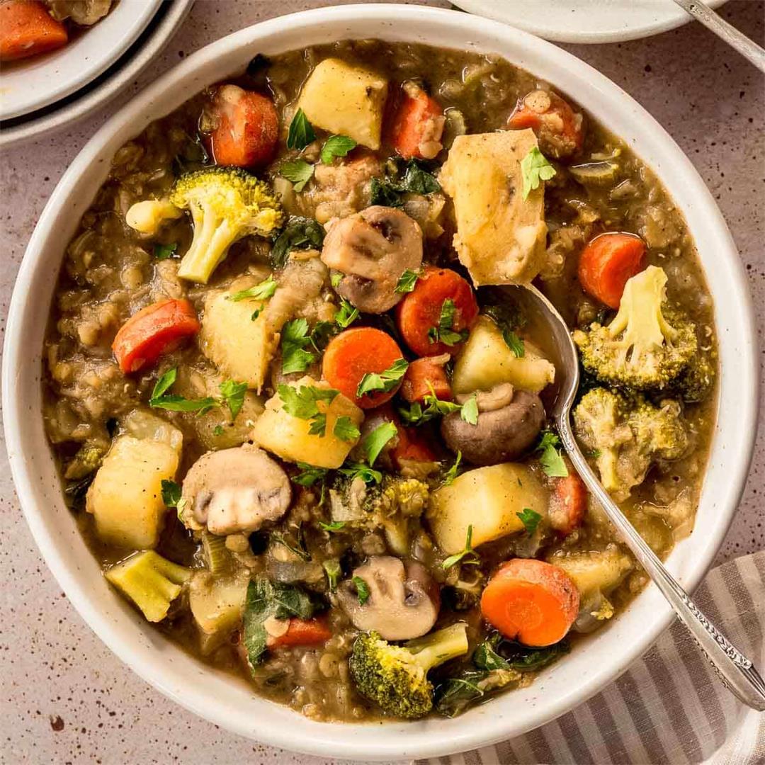 Easy Vegetable Stew with Lentils (Vegan)